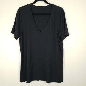 Lululemon Women's Black V-Neck Loose Fit Tee T-Shirt Top Size 10?